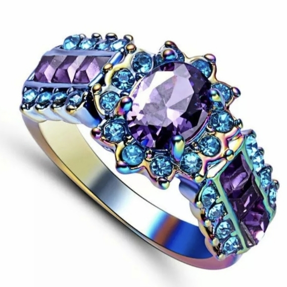 New Amethyst Rainbow Hematite Ring. - Picture 3 of 4